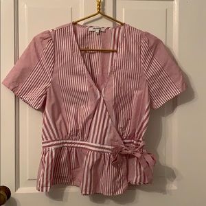 Striped wrap top